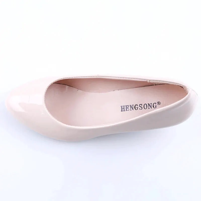 GraceStep Nude Pumps For Women Medium Heel Slip On Dress Shoes Sleek PU Comfort For Office And Parties