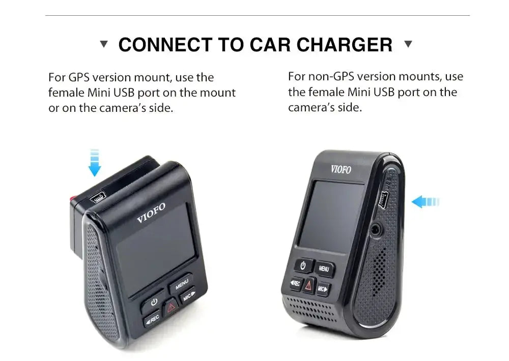 VIOFO A119 V3 dash cameras (2 black units) with LCD screens and control buttons