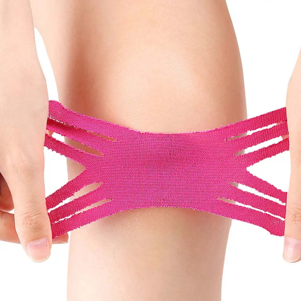 Kinesiology tape 10pcs set, pink elastic athletic strips for knee, shoulder, and elbow, waterproof