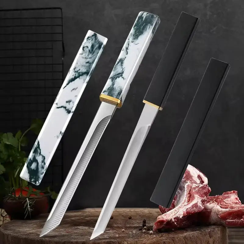 Hand Forged Utility Knife for Slicing Meat Fruit Fish Versatile Kitchen Chef Cleaver and Boning Butcher Knife