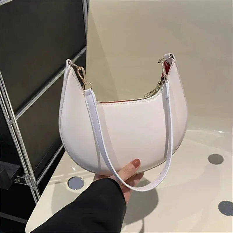 FXZ Moon Shaped Luxury Womens Shoulder Bag Premium PU Leather Craftsmanship For Everyday Sophistication