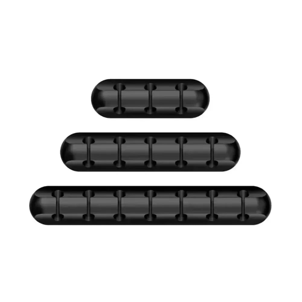 FlexGuard Silicone USB Cable Winder and Wire Organizer with Self Adhesive Clips for Mouse Keyboard Headset iPhone Huawei