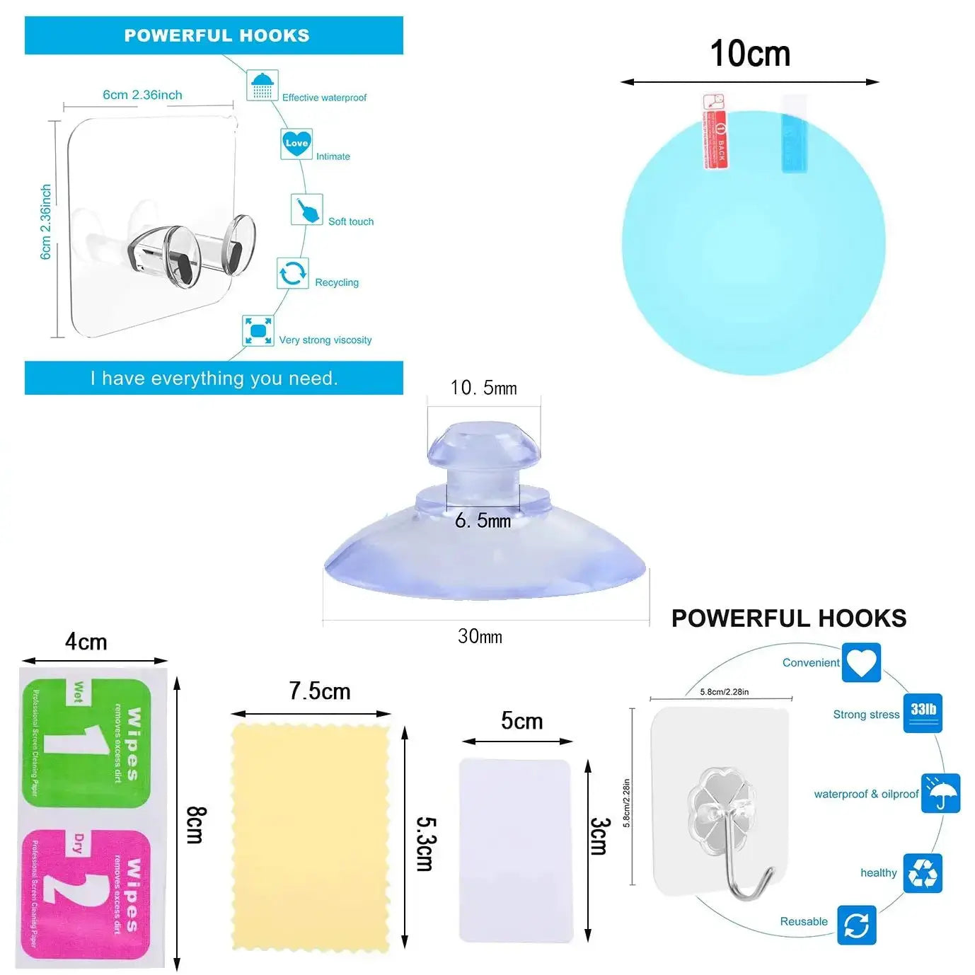 Simples Market fogless acrylic shower mirror with anti-fog coating and suction hook for travel bathroom use