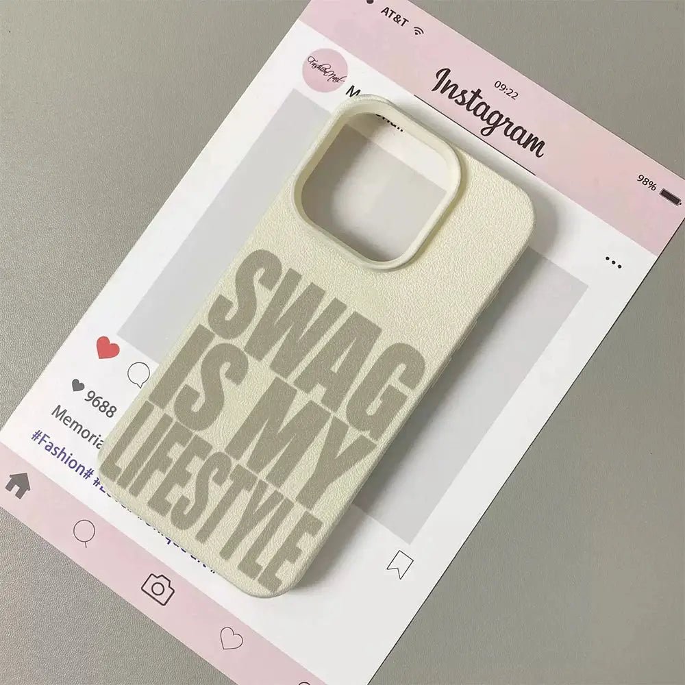 Swag Lifestyle iPhone Case Pro Max Universal Silicone Leather Cover With Premium TPU Matte Finish Scratch Resistant