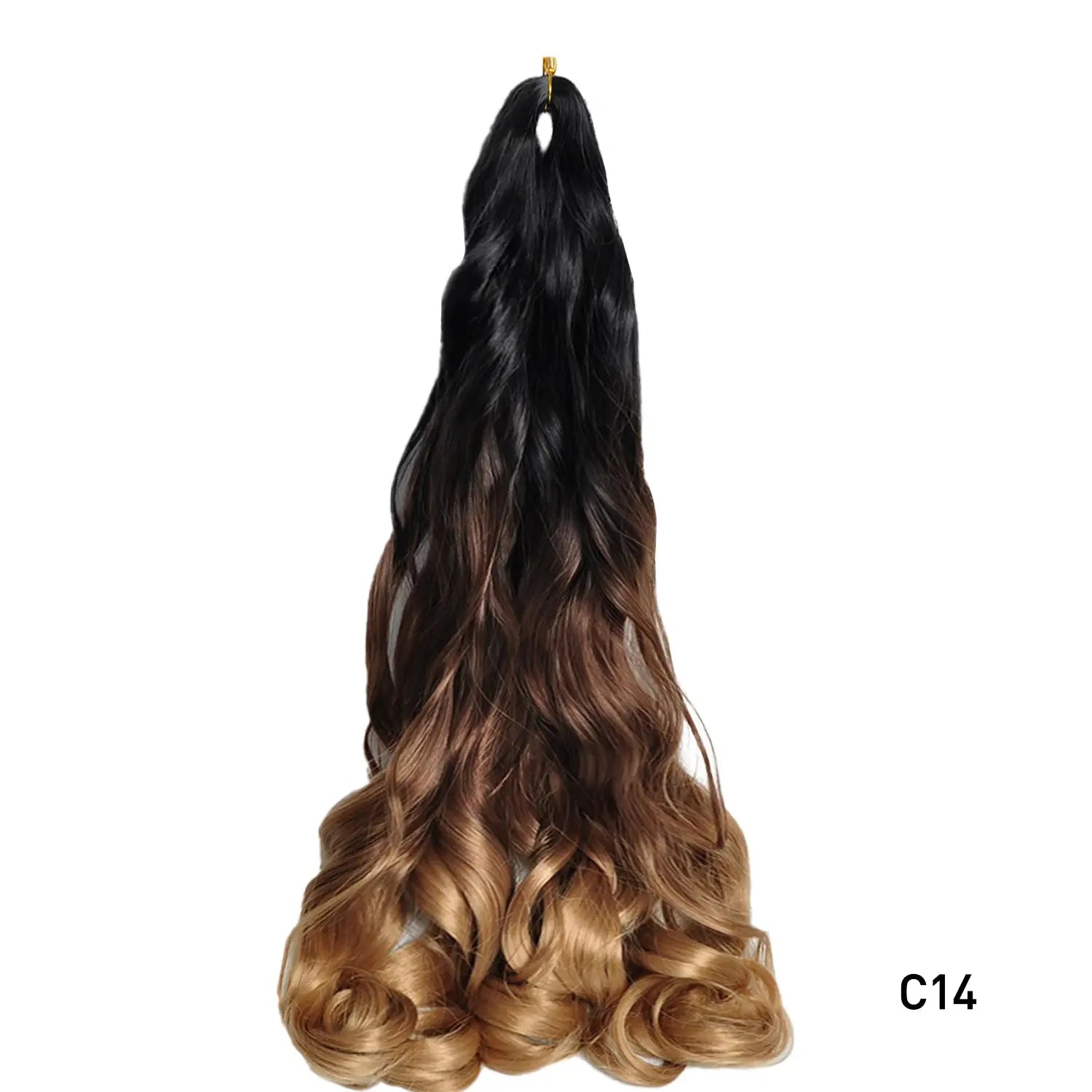 Simples Market French Curls braiding hair, 24-inch synthetic spiral curls, black-to-brown ombre