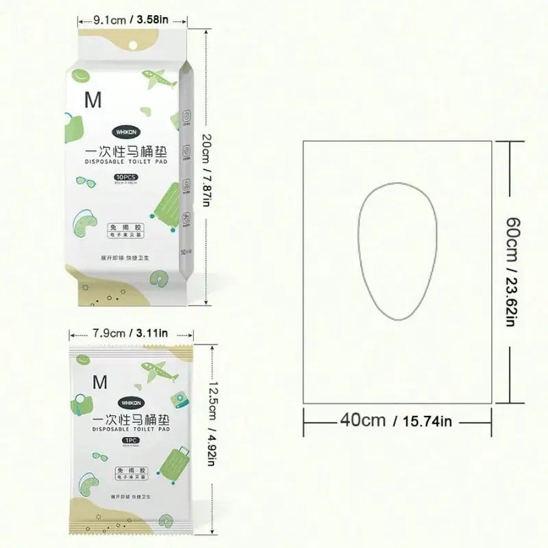 Simples Market disposable toilet seat covers, 10-piece box and 1-piece pack, waterproof travel packaging, size M