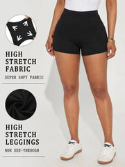 Biker shorts for women in black with high-stretch, soft fabric