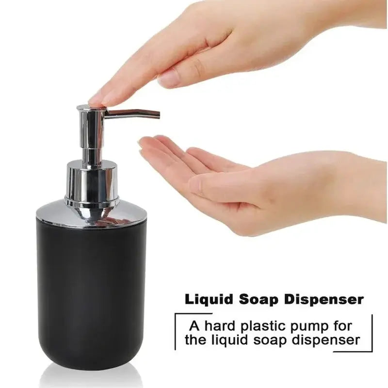 Liquid soap dispenser by Simples Market with black matte bottle and chrome pump