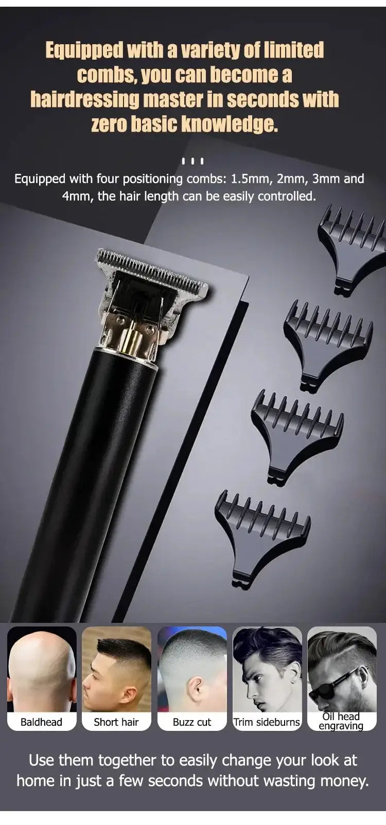 Electric Hair Cutting Machine Vintage T9 Clipper Rechargeable Men Shaver And Trimmer For Professional Barber Use