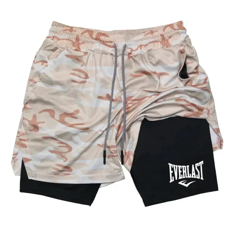 Everlast Mens Compression Gym Shorts Double Layer Quick Dry Fabric For Breathable Comfort Basketball