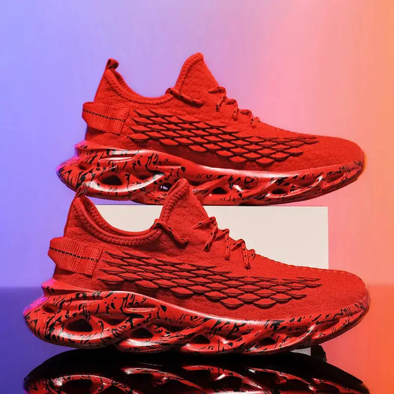 Mens Casual Sneakers Breathable Flyknit Upper Running Shoes Luxury Trainers For Everyday Wear