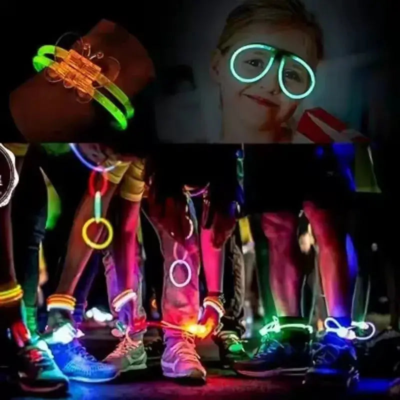 50 and 100 PCS Fluorescent Glow Sticks Multicolor Bendable Lights for Bracelets and Party Decor