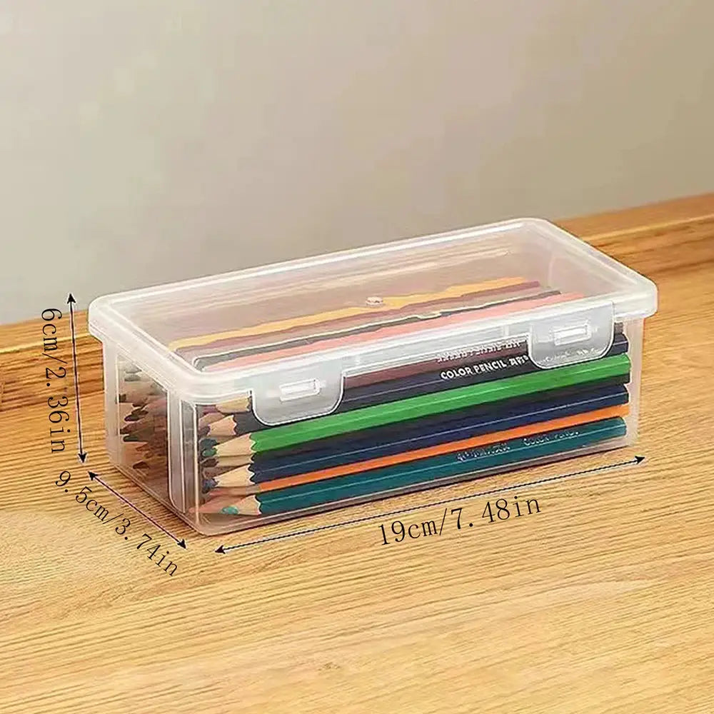 Translucent Pencil Case With Large Capacity Lightweight Storage For School Supplies Organizer Box