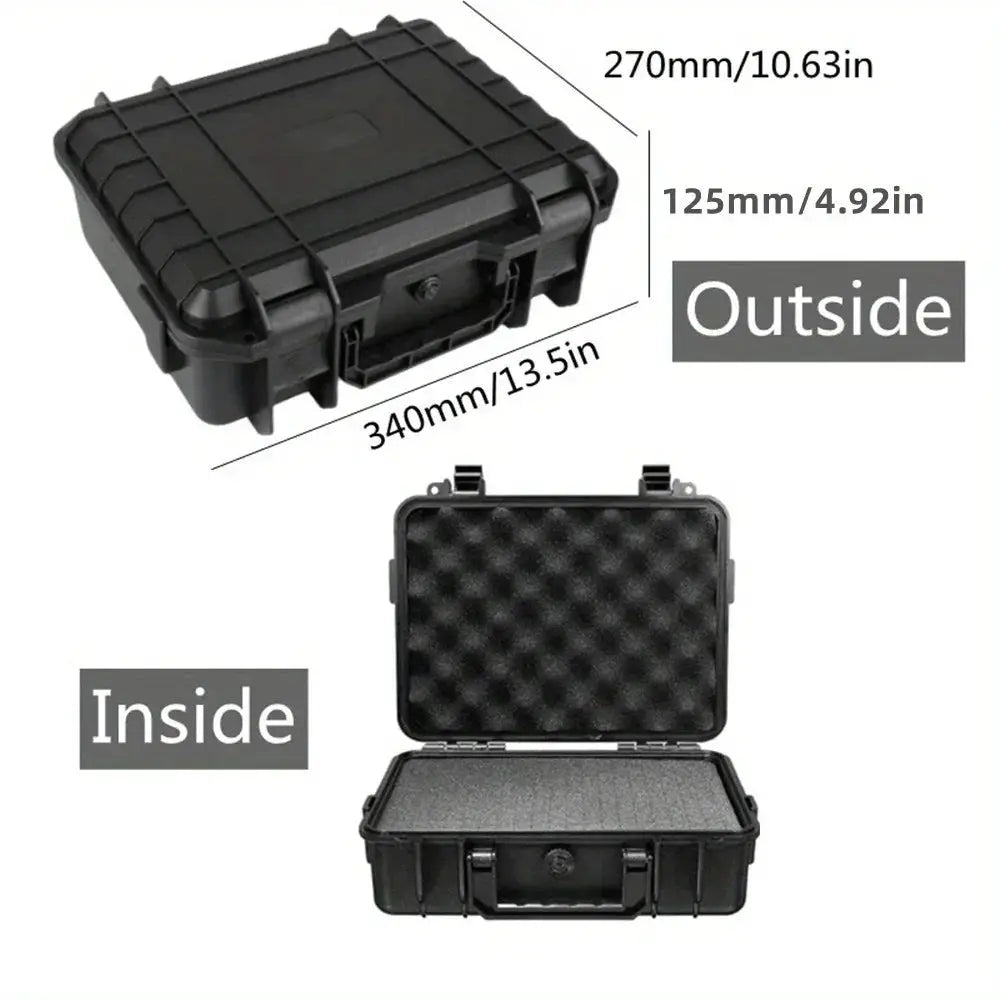 GuardPro Waterproof Hard Carry Case Toolbox With Pre Cut Sponge Interior For Customizable Secure Tool Storage