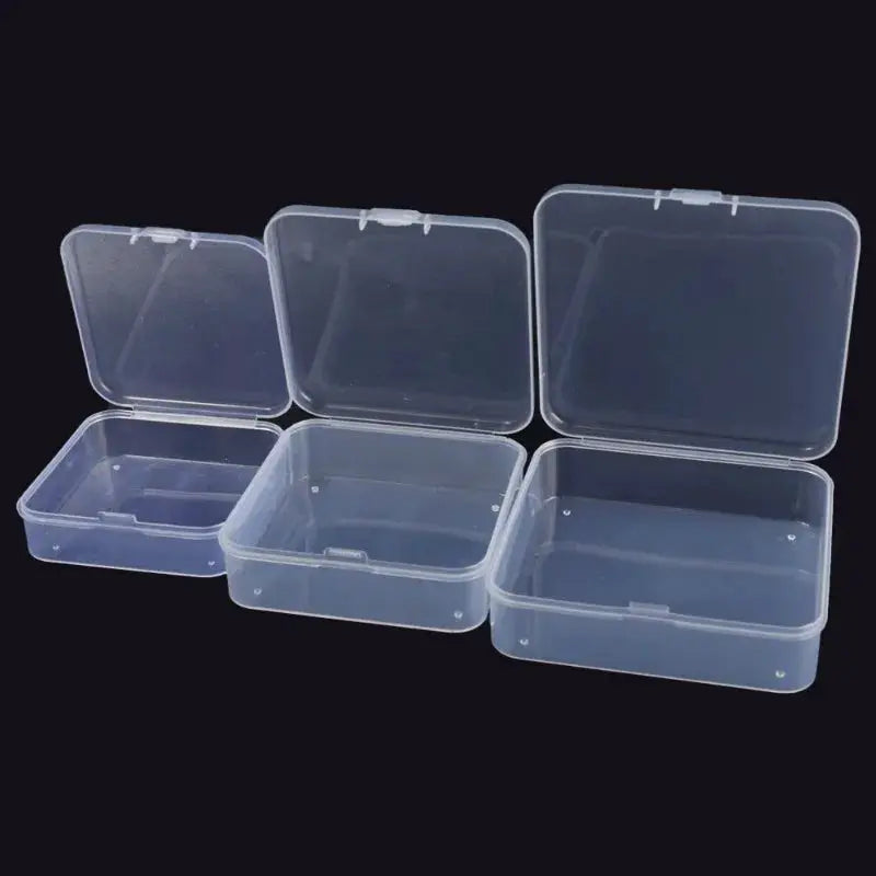 ClearView Transparent Plastic Storage Containers With Hinged Lids For Jewelry Crafts And Tabletop Organization