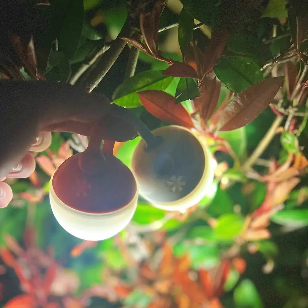 Two Super Mini Retro Snow Camping Lanterns USB rechargeable hanging hook night lights