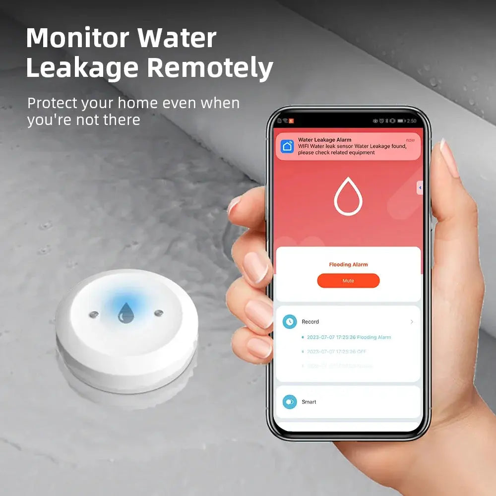 ZigBee Water Leak Sensor Flood Detector With Tuya Smart Life App Alarm Compatible With ZigBee Gateway
