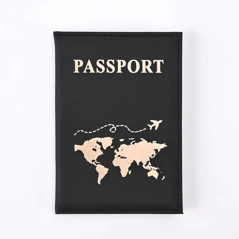 World Pattern Passport Holder PU Leather Protective Cover Travel Wallet Card Case Unisex Gift