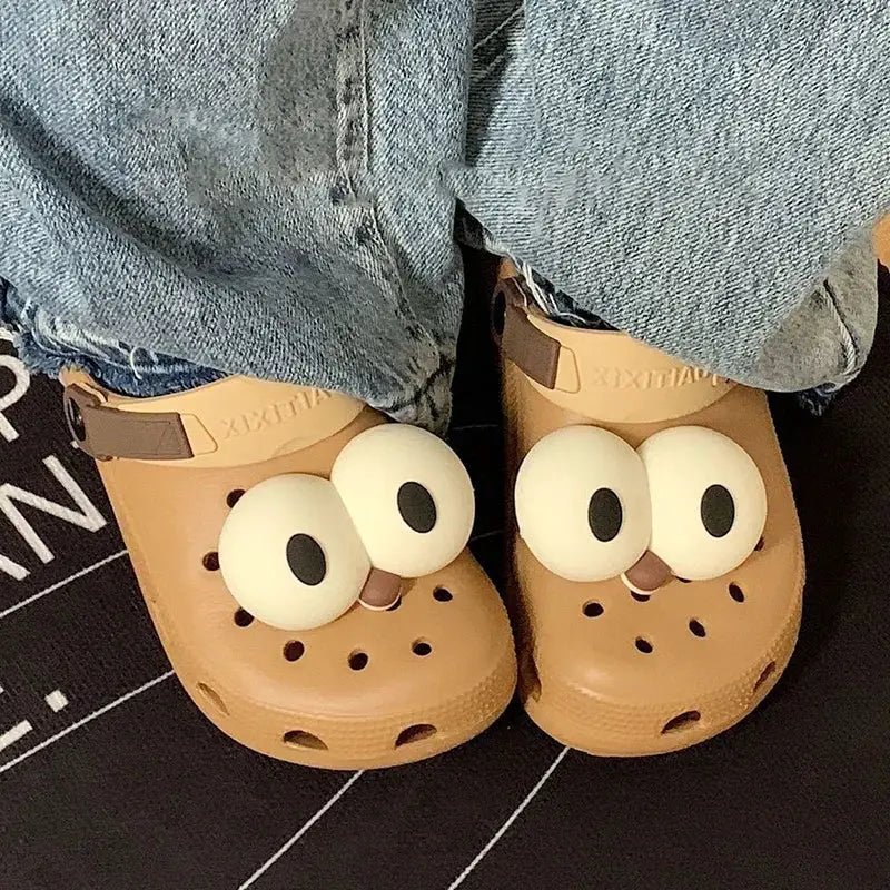 1 Pair Cartoon Shoe Buckle Charms Big Eye Anime Accessories for DIY Decoration and Flower Buckles