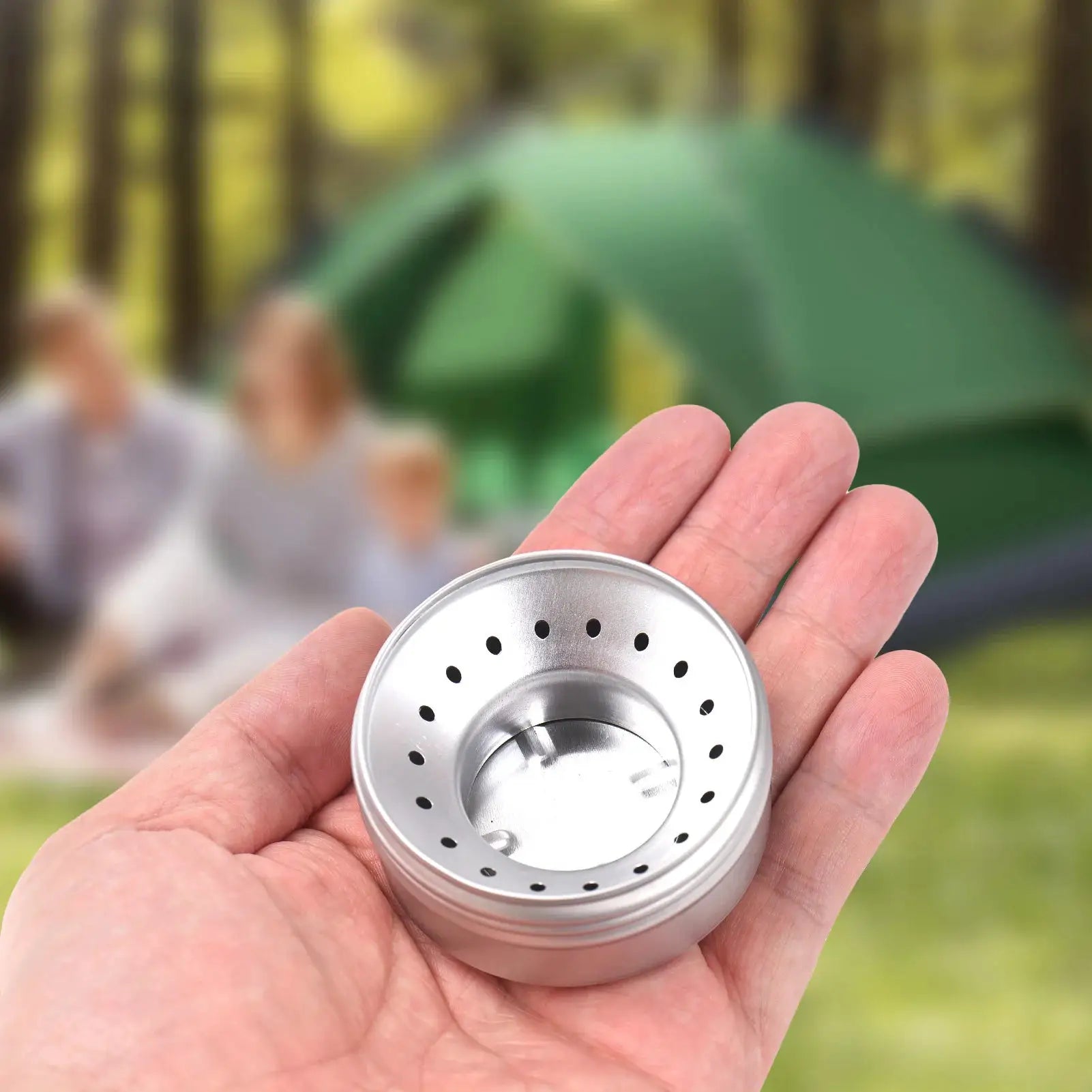 Mini Stove 40ml aluminum alcohol burner, handheld with perforated metal top