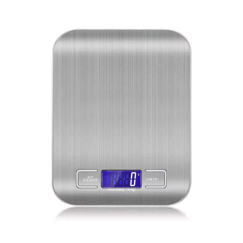 PrimeChef Portable Kitchen Scale 5kg 1g High Precision Digital Scale With Stainless Steel Surface And LCD Backlit
