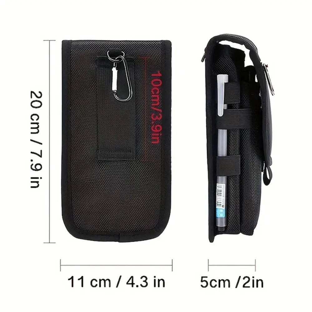 Simples Market multifunctional outdoor waist bag with MOLLE system, carabiner, and pen slot in black