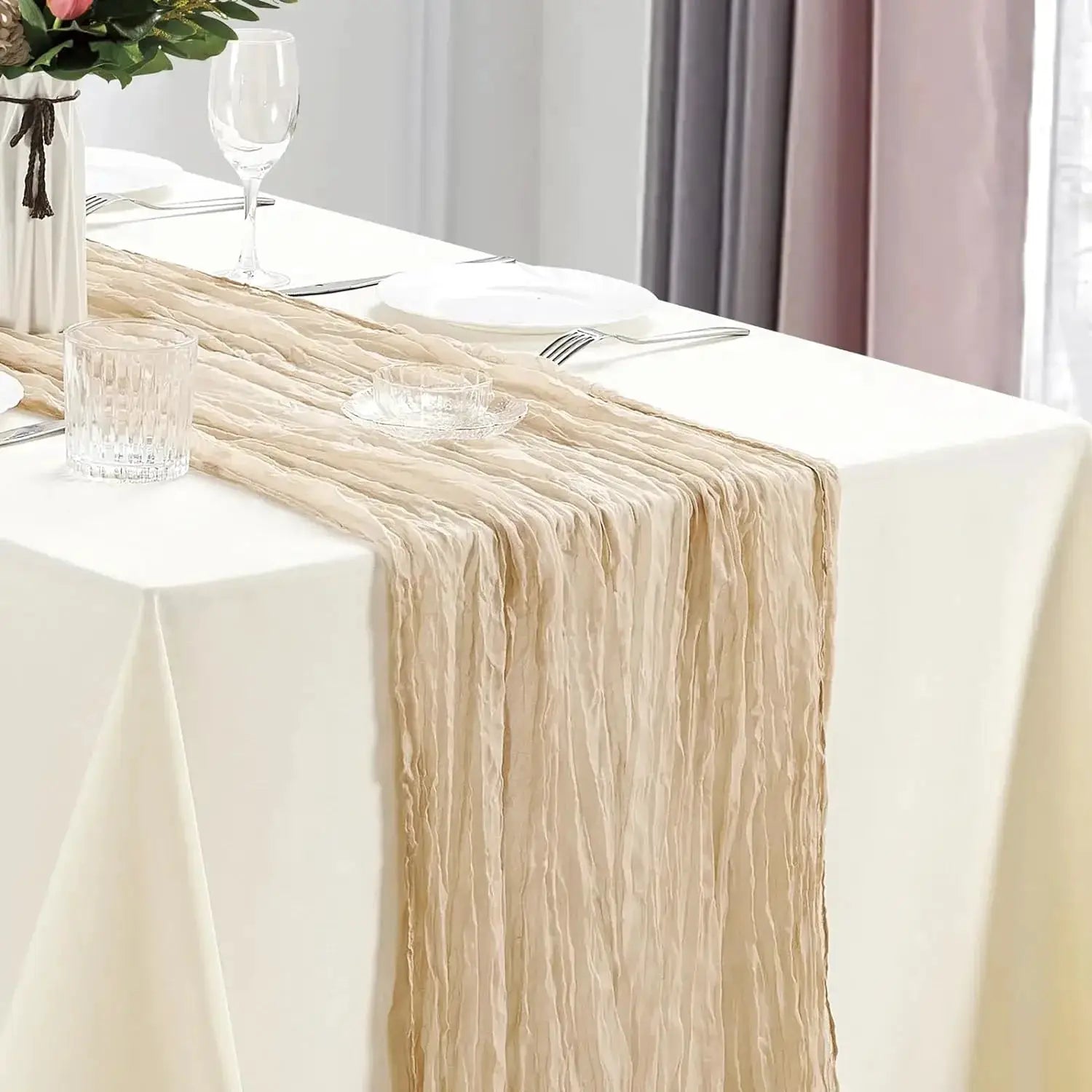 Set Of 10 Dusty Blue Cheesecloth Table Runners 40x270 Cm Boho Gauze Rustic Sheer For Wedding Bridal Shower Banquet