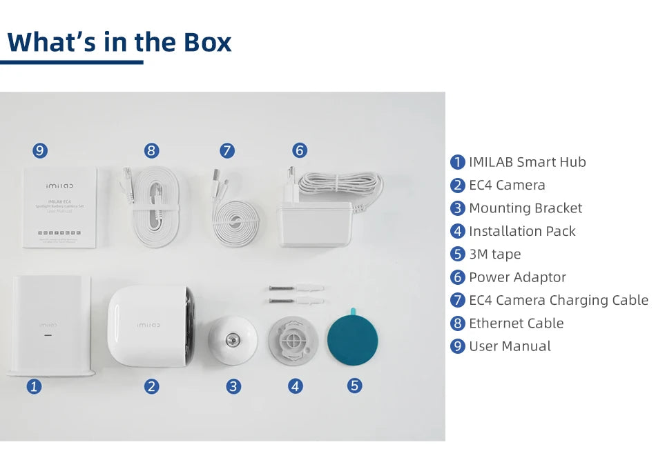 IMILAB EC4 outdoor security camera kit with smart hub and mounting accessories (nine pieces) by Simples Market