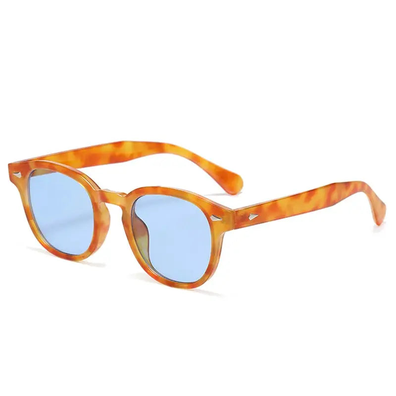JNPCXI Retro Round Sunglasses With UV400 Protection Rivet Leopard Pattern Unisex Eyewear