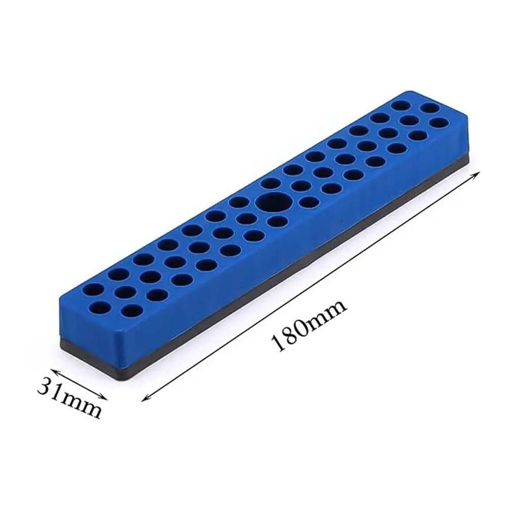 Simples Market blue 43-hole magnetic hex bit organizer for 1/4 inch bits, 180mm long