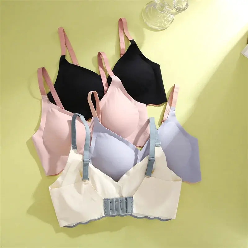 Push-up bras for women, wireless seamless lingerie by Simples Market; set of 6 color bras