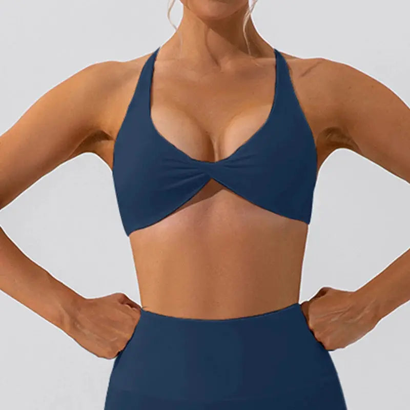 VivaSport Womens Breathable Quick Dry Nylon Spandex Sports Bra For Yoga Running Back Cross Support All Day Comfort