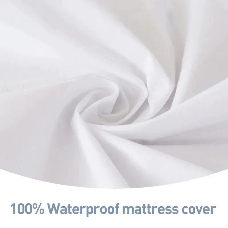 Waterproof mattress protector by Simples Market, breathable white jersey fabric, fully fitted