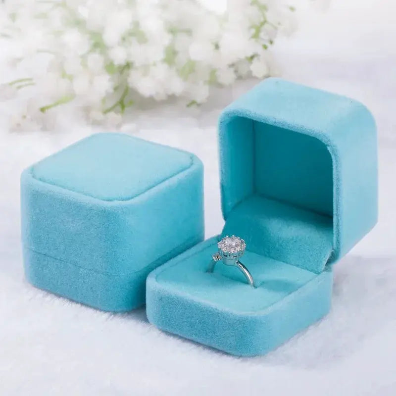 Rounded Flannelette Ring Box Flocking Jewelry Storage Organizer for Studs Badges Soft Jewelry Box for Ring Protection
