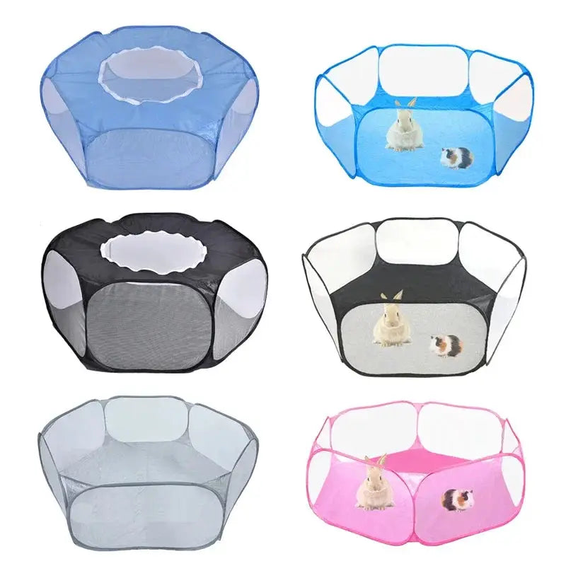 Portable Transparent Small Pet Cage Tent Playpen For Dogs Cats Hamsters Rabbits Guinea Pigs Open Folding Yard Fence