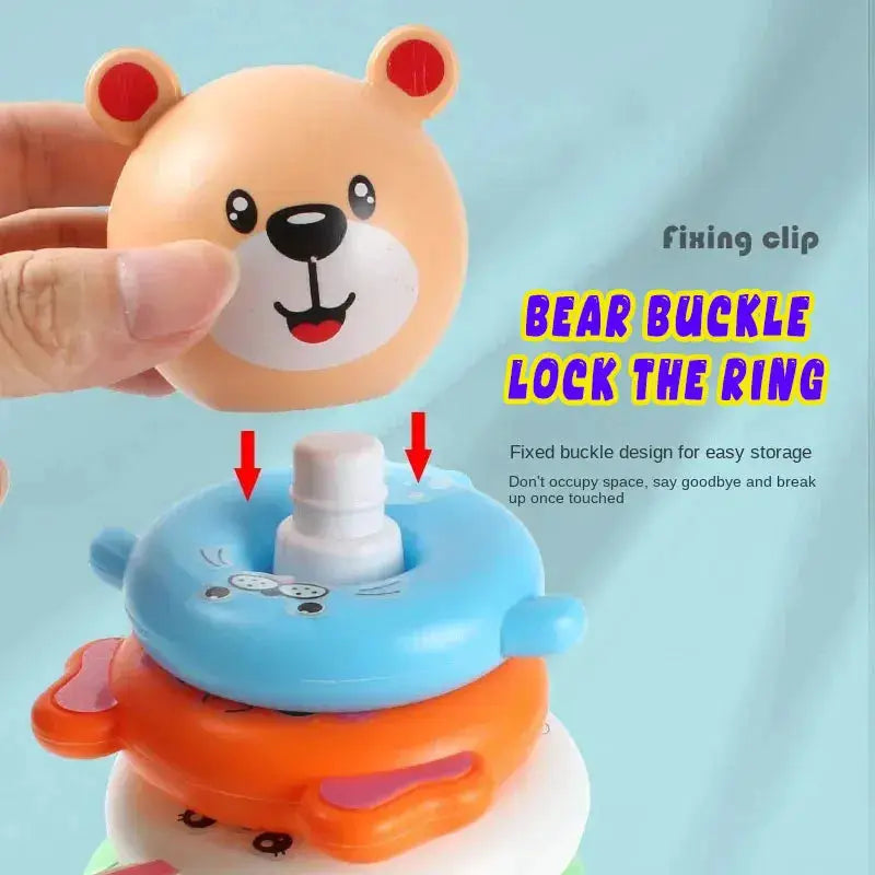 Baby Toys 0 To 12 Months Puzzle Pyramid Tower Cup Stacking Educational Toy Montessori Water Play Beach Pool Bathtub Gift