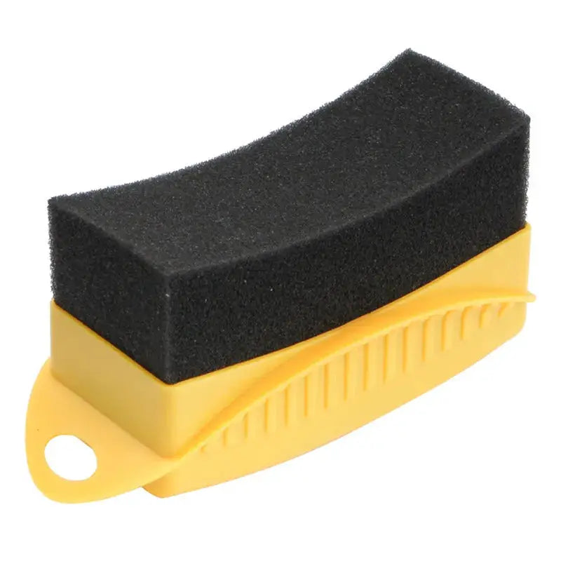 Simples Market car wheel polishing sponge brush with yellow ABS plastic handle and black foam sponge