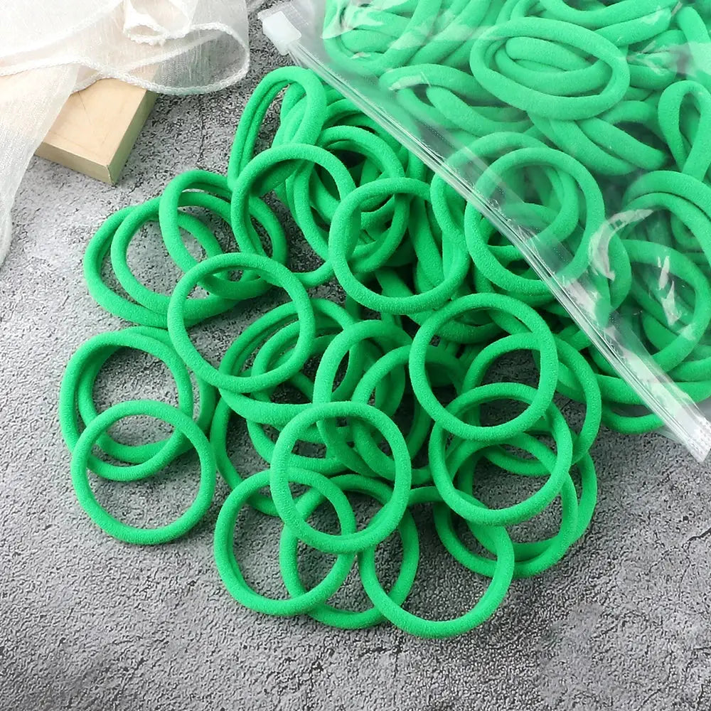 NovaHair 50 Pcs Mixed Colors Hair Bands 4 Cm Elastic Hair Ties Ponytail Holders Gentle Hold For Everyday Ponytails