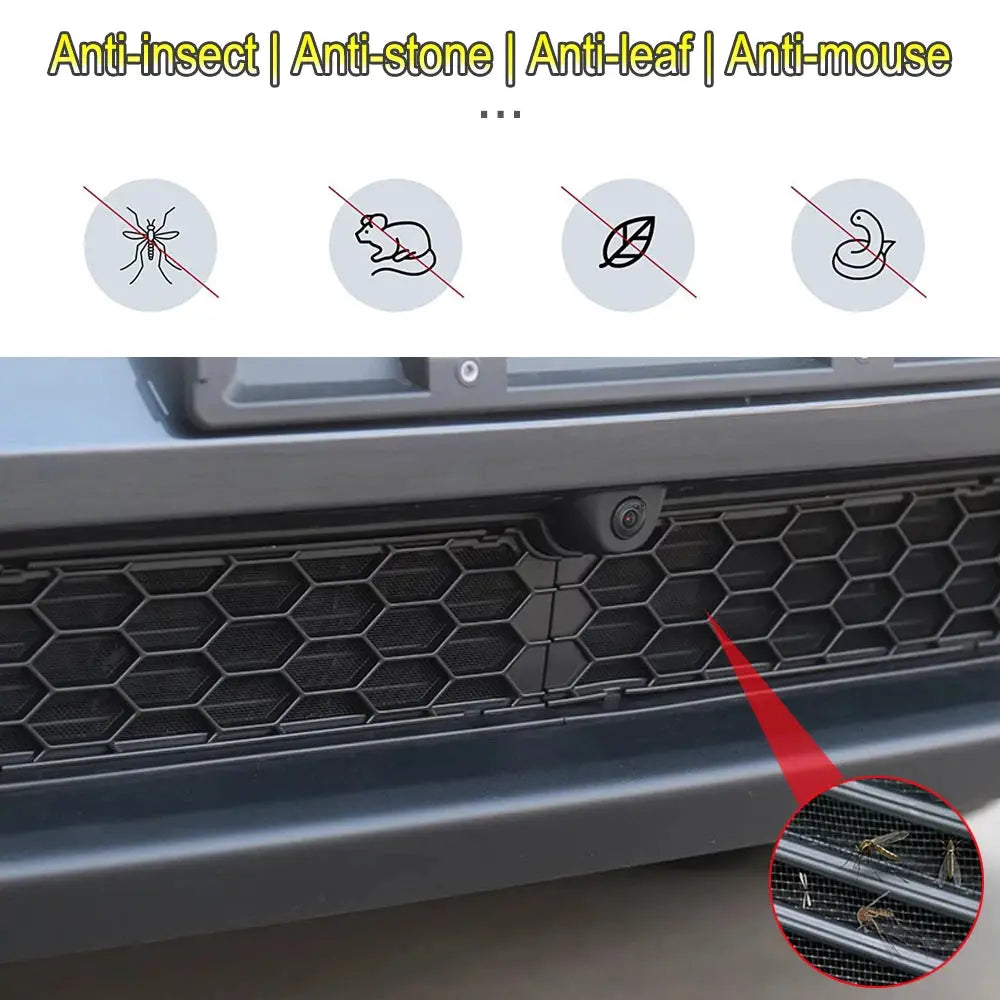 Grille mesh inserts for Tesla Model Y and Model 3 front bumper vent cover, black