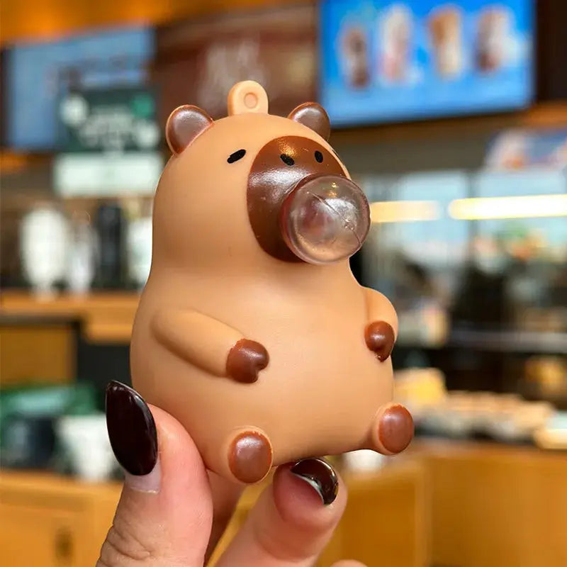 Capybara Doll Pinch Pendant Toy Stress Relief Squeeze Bubble Decompression For School Bags Keychains Car Desk Decor Gift