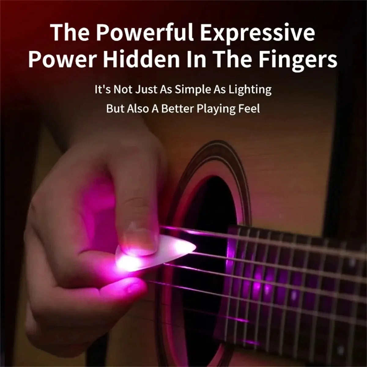 Miwayer LED Luminous Guitar Pick ABS Ergonomic Non Slip Three Color Lights White Green Purple For Electric Guitar