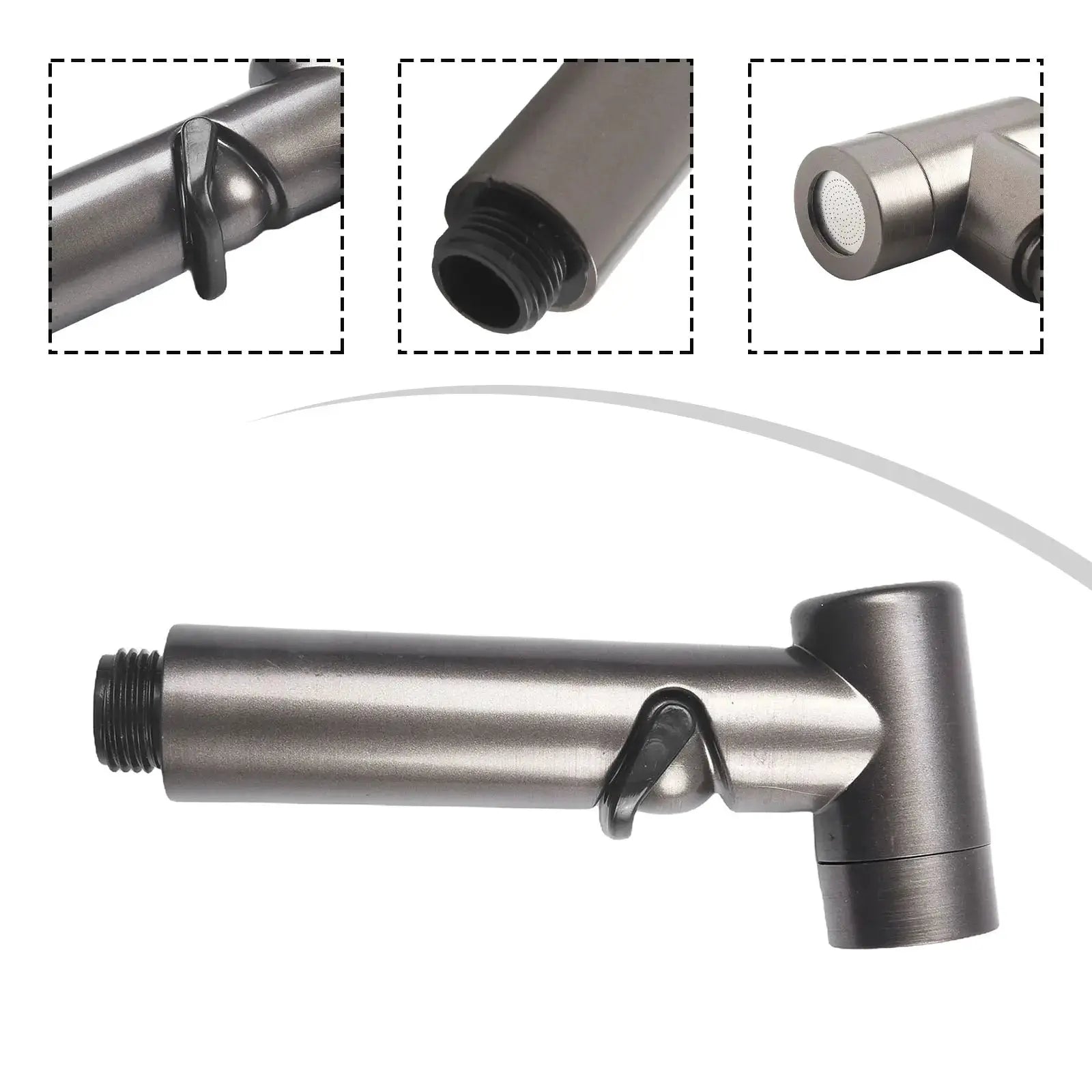 ABS handheld bidet spray shower head by Simples Market, gray metallic bathroom accessory