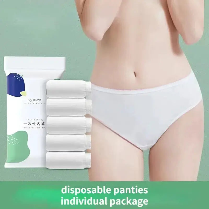 Disposable panties, white maternity underwear by Simples Market, five individually packaged