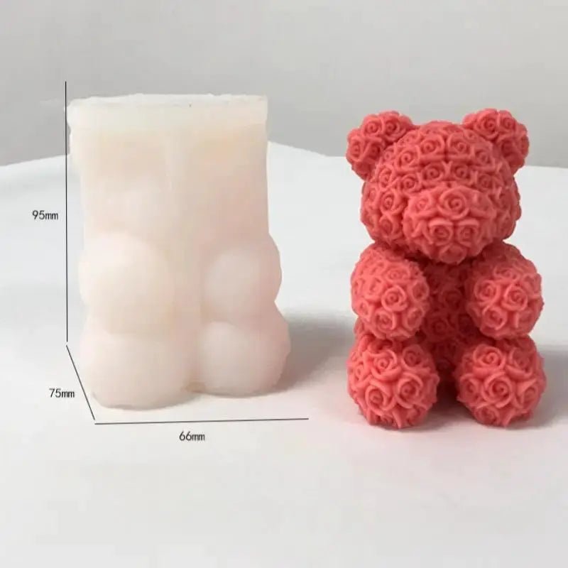 3D Bear Hug Silicone Candle Mold for Diy Crafts Cute Bear Shape Resin Soap Plaster Mold Home Decor Gift - Simples Market