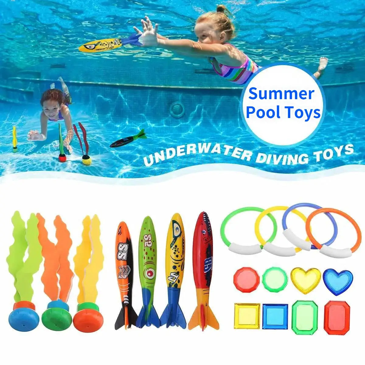 Shark Rocket Throwing Toy For Pool Dive Game Water Fun Kids Summer Bath Toys Educational Pool Toys Gift