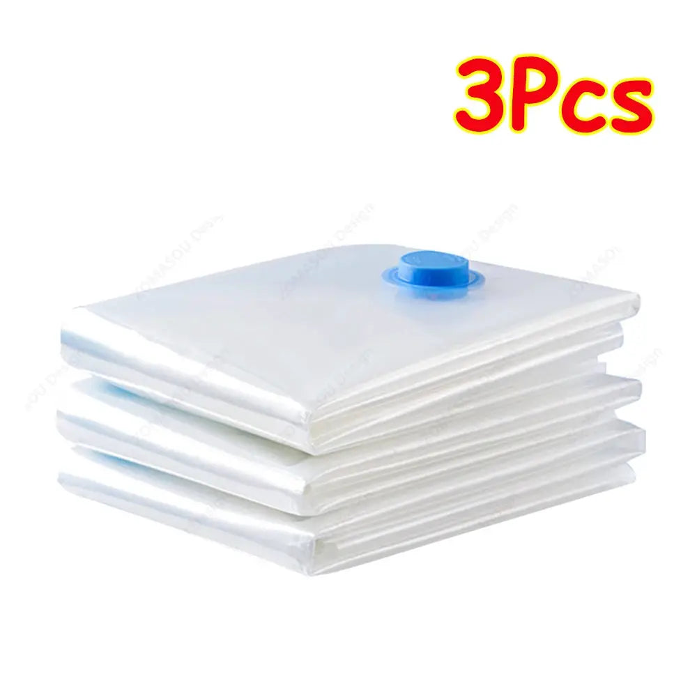1 To 24 Pcs Reusable Vacuum Storage Bags With Hand Pump For Clothes And Travel Space Saving Clear Folding Bags