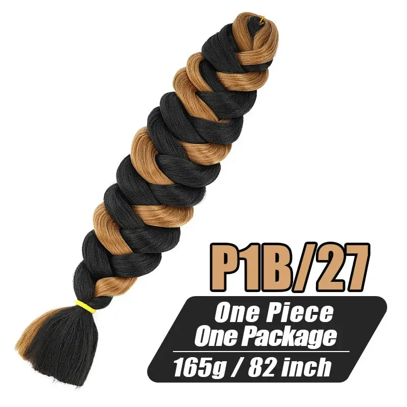 Simples Market P1B/27 jumbo kanekalon braiding hair bundle, 82 inch, 165g, black-blonde mix