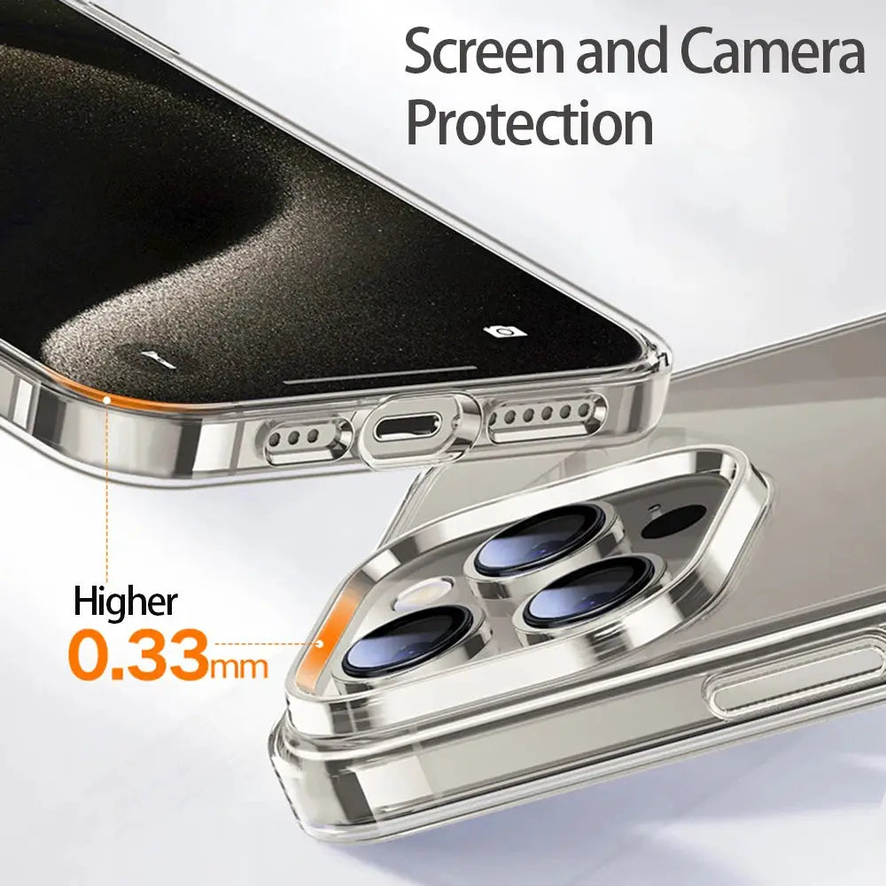 CrystalClear Lux Transparent Case for iPhone 11 12 13 14 Pro Max 15 16 Premium Clear TPU Silicone Back Cover