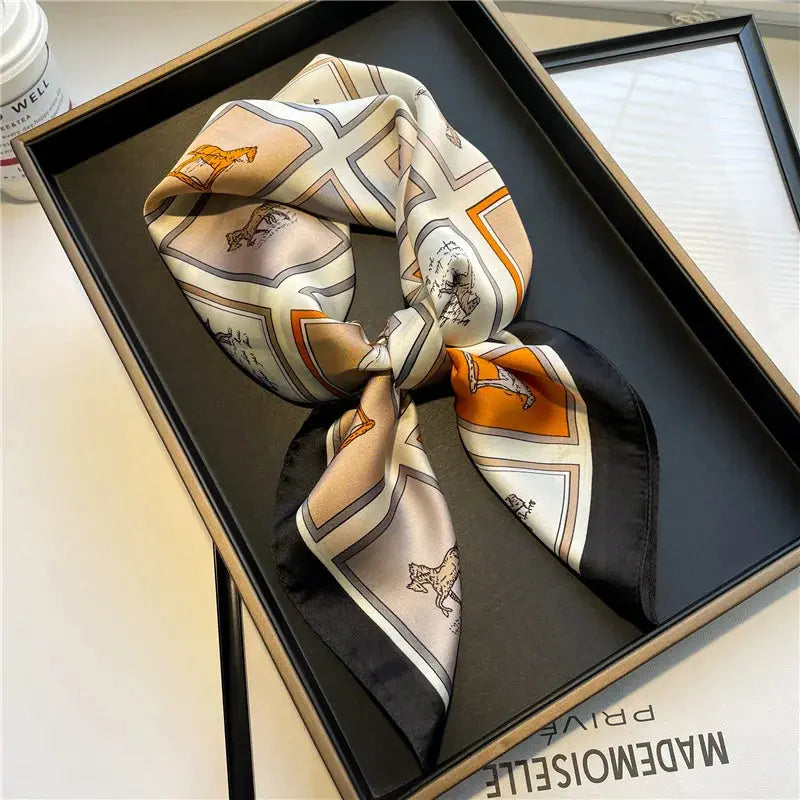 LuxeSilk Luxury Silk Shawl Square Scarf Versatile Satin Wrap For Neckerchief Hair Band Headband Bandana 70x70cm