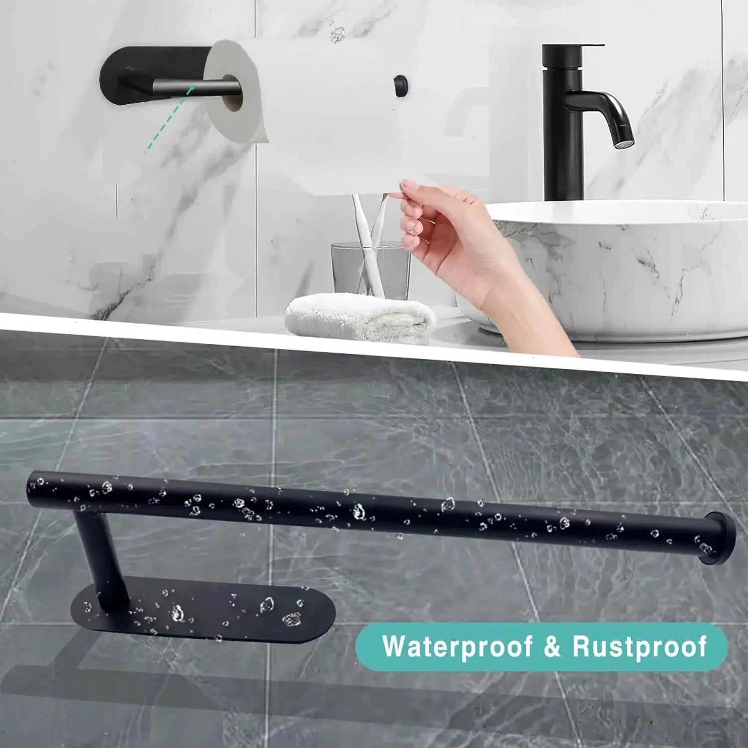 Adhesive Paper Towel Holder And Toilet Roll Dispenser For Kitchen Bathroom Cabinet Storage Napkin Rack